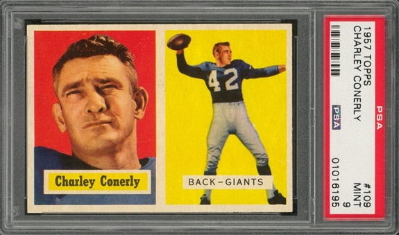 1957 Topps Football #109 Charley Conerly – PSA MINT 9